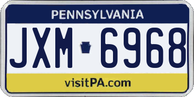 PA license plate JXM6968