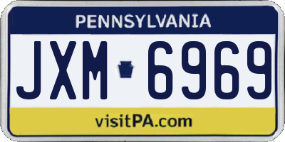 PA license plate JXM6969