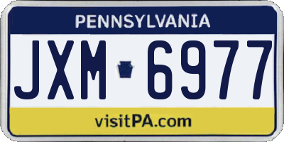 PA license plate JXM6977