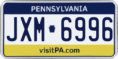 PA license plate JXM6996
