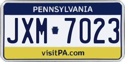 PA license plate JXM7023