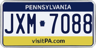 PA license plate JXM7088