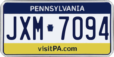 PA license plate JXM7094