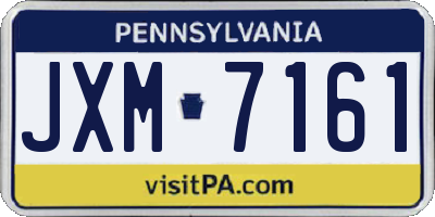 PA license plate JXM7161