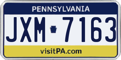 PA license plate JXM7163