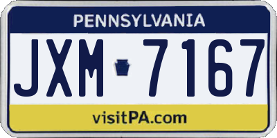 PA license plate JXM7167
