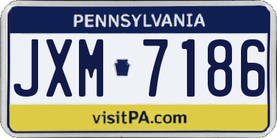 PA license plate JXM7186