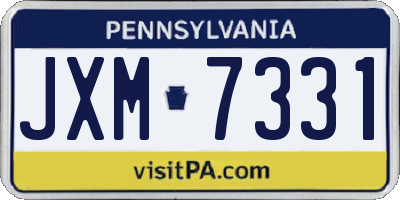 PA license plate JXM7331