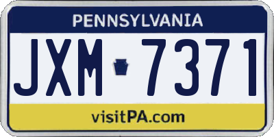 PA license plate JXM7371