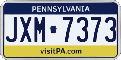 PA license plate JXM7373