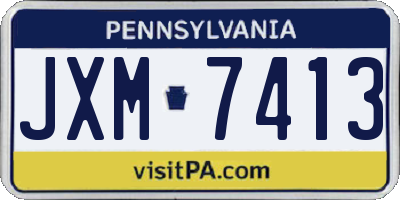 PA license plate JXM7413