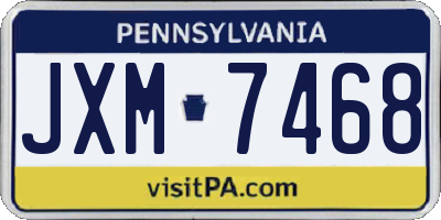PA license plate JXM7468