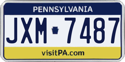 PA license plate JXM7487