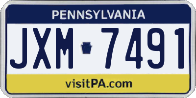 PA license plate JXM7491