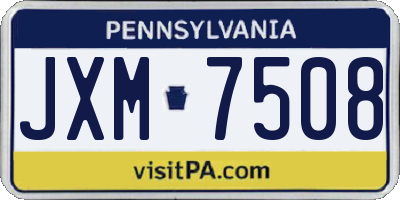 PA license plate JXM7508