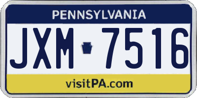 PA license plate JXM7516
