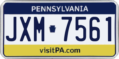 PA license plate JXM7561
