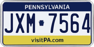 PA license plate JXM7564