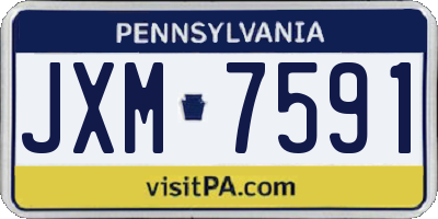 PA license plate JXM7591
