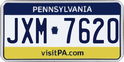 PA license plate JXM7620
