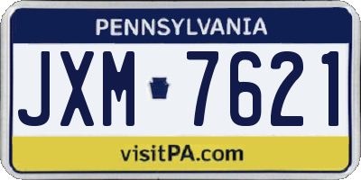 PA license plate JXM7621