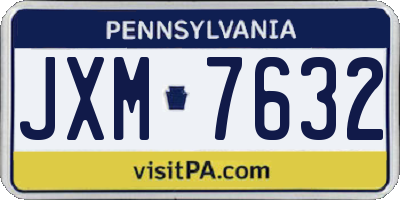 PA license plate JXM7632