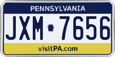 PA license plate JXM7656