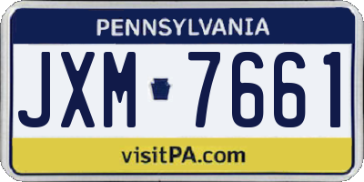 PA license plate JXM7661