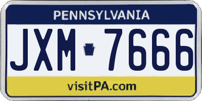 PA license plate JXM7666