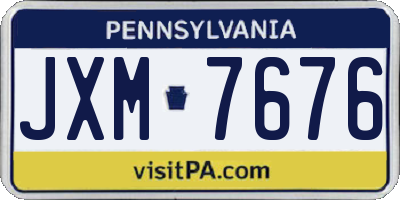 PA license plate JXM7676