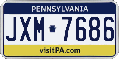 PA license plate JXM7686