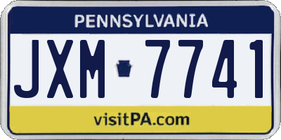 PA license plate JXM7741
