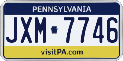 PA license plate JXM7746