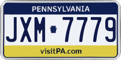 PA license plate JXM7779