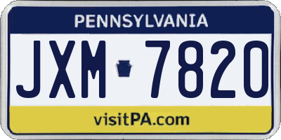PA license plate JXM7820