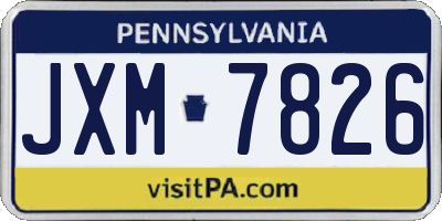 PA license plate JXM7826