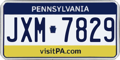 PA license plate JXM7829
