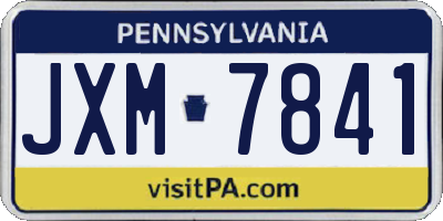PA license plate JXM7841