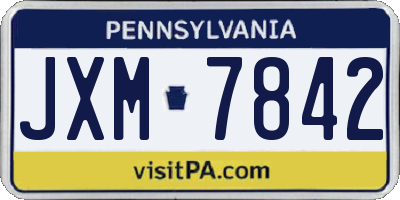 PA license plate JXM7842