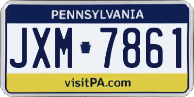 PA license plate JXM7861