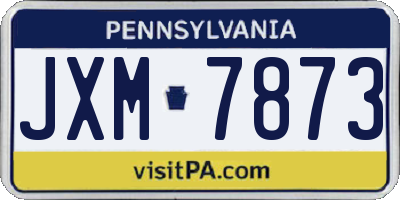PA license plate JXM7873