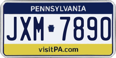 PA license plate JXM7890