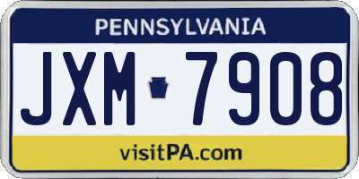 PA license plate JXM7908
