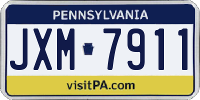 PA license plate JXM7911