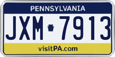 PA license plate JXM7913