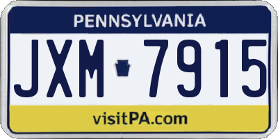 PA license plate JXM7915