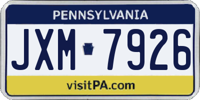 PA license plate JXM7926