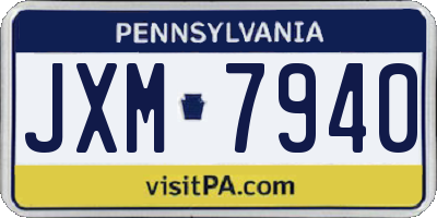 PA license plate JXM7940