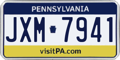 PA license plate JXM7941