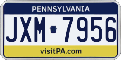 PA license plate JXM7956